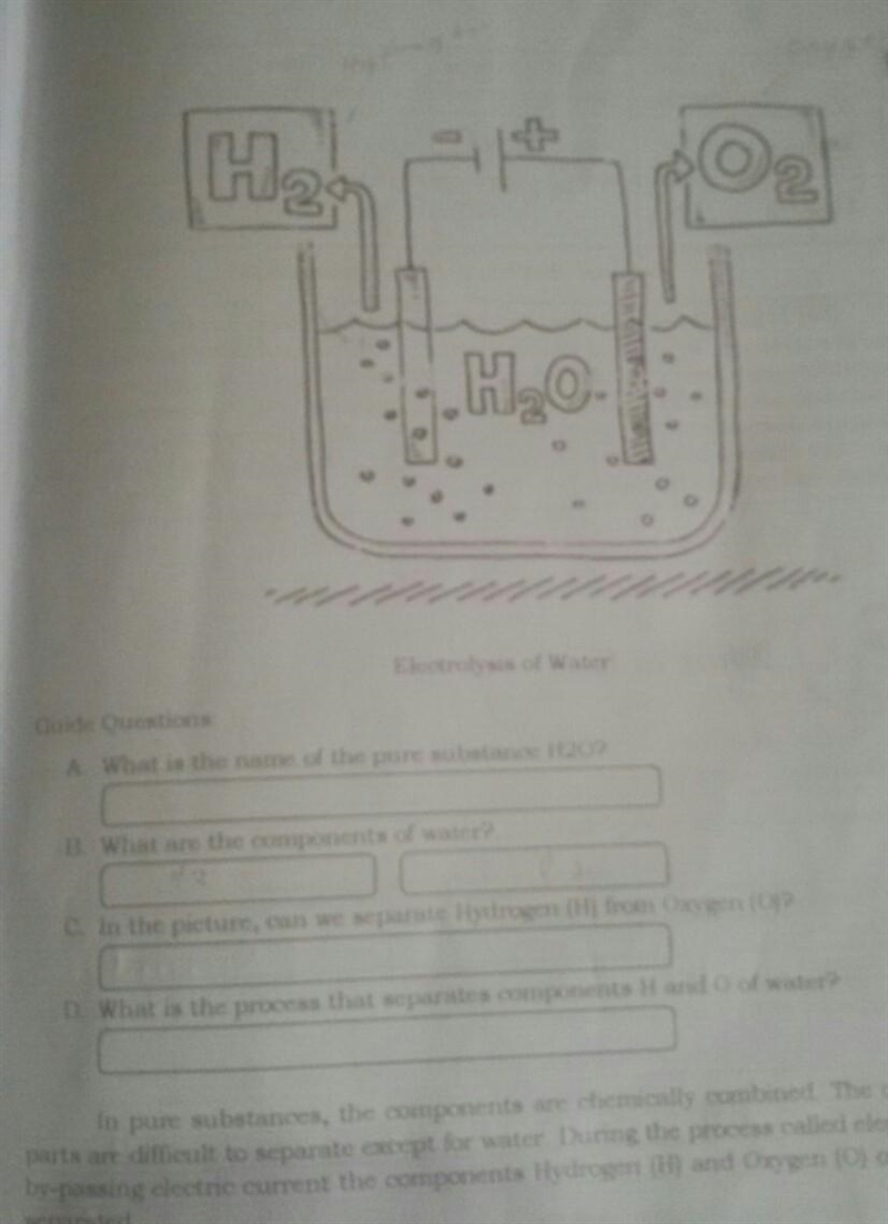 In the pictire ,can we separate hydrogen (H) from oxygen (O)? Paanswer nga po.....​-example-1