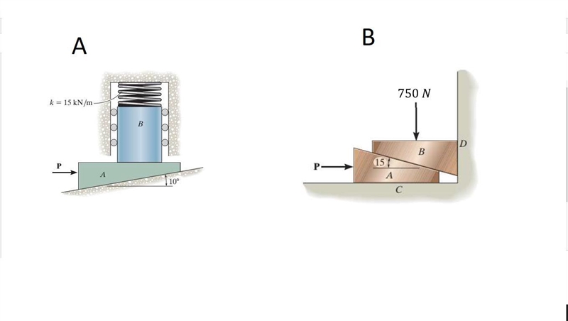 A) In the figure below, a cylinder is compressed by means of a wedge against an elastic-example-1