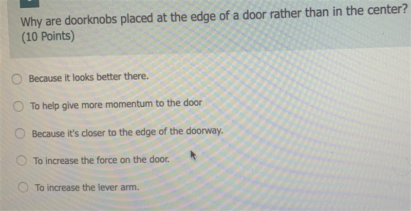 Why are doorknobs placed at the edge of a door rather than in the center-example-1