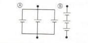 Calculate the electromotive force produced by each of the battery combinations shown-example-1