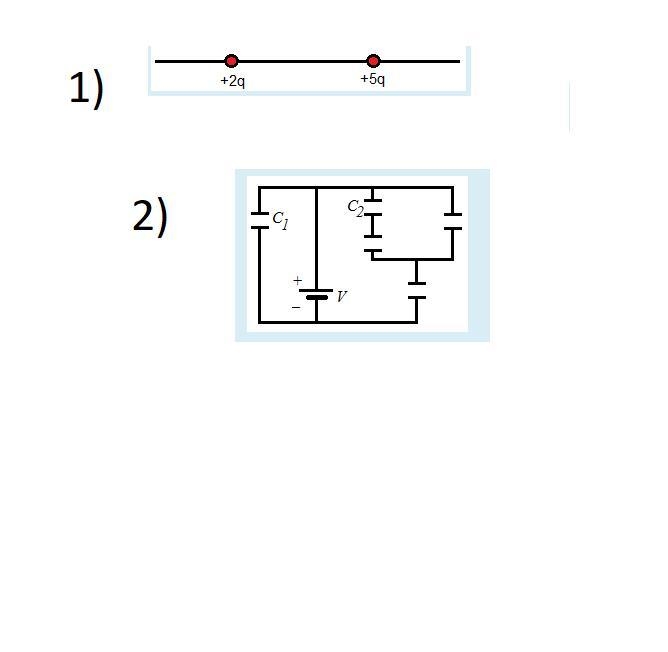 1) The figure below shows two charged particles on one axis. The loads are free to-example-1