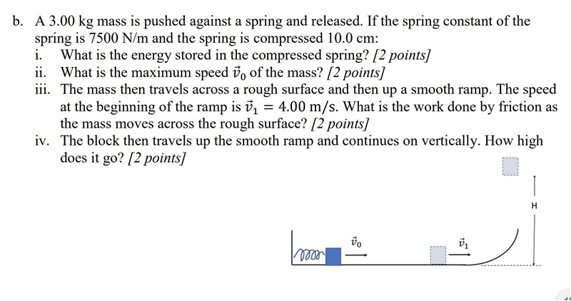 A 3.00 kg mass is pushed against a spring and released. If the spring constant of-example-1