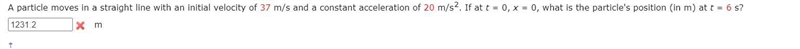 A particle moves in a straight line with an initial velocity of 37 m/s and a constant-example-1