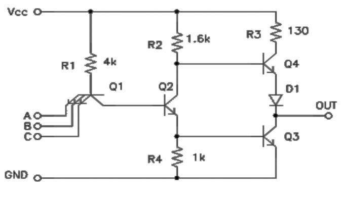 Find the truth table for the circuit shown. Explain the working principle for all-example-1