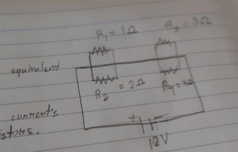 1) Find out the equivalent resistance. 2) find out all the current's in every resistors-example-1