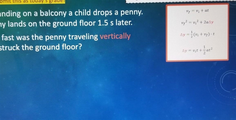 While standing on a balcony a child drops a penny. The penny lands on the ground floor-example-1