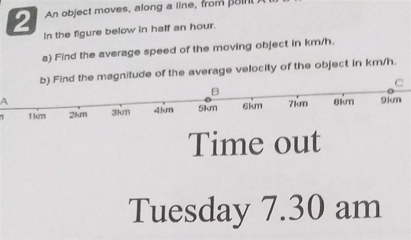 An object moves, along a line,from point A to B to C and then back to B again as shown-example-1