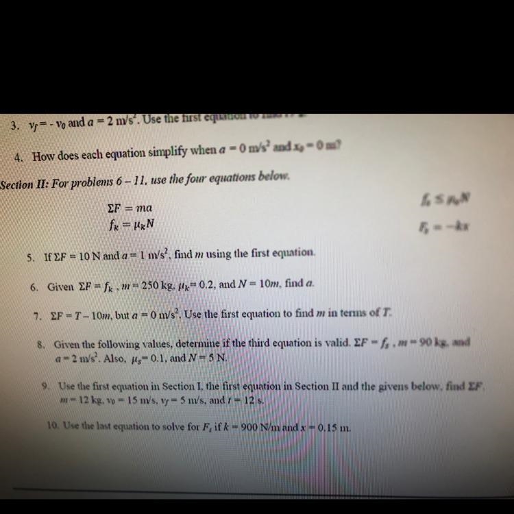 Sigma F = T-10m but a = 0 in the equation sigma F = ma-example-1