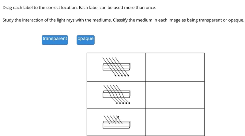 Study the interaction of the light rays with the mediums. Classify the medium in each-example-1