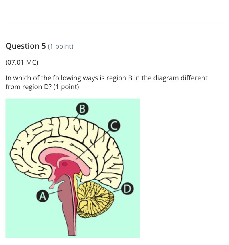 In which of the following ways is region B in the diagram different from region D-example-1