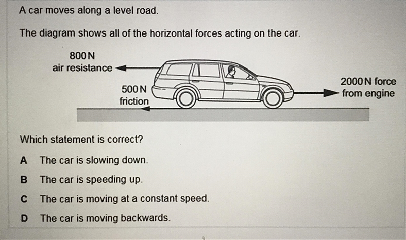 Which statement is correct about the car?-example-1