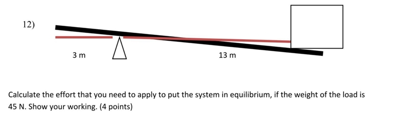 Calculate the effort that you need to apply to put the system in equilibrium, if the-example-1