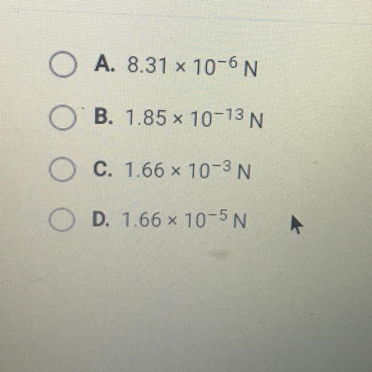 One particle has a charge of 4.2 x 10-°C, while another particle has a charge of 1.10 10-9 C-example-1