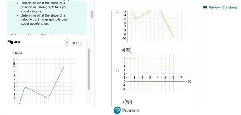 Which is the correct acceleration vs. time graph for the velocity vs. time graph shown-example-2