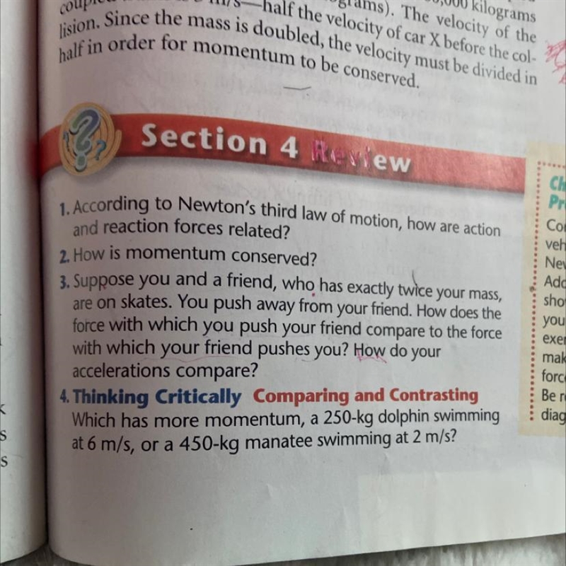 1. According to Newton's third law of motion, how are action and reaction forces related-example-1