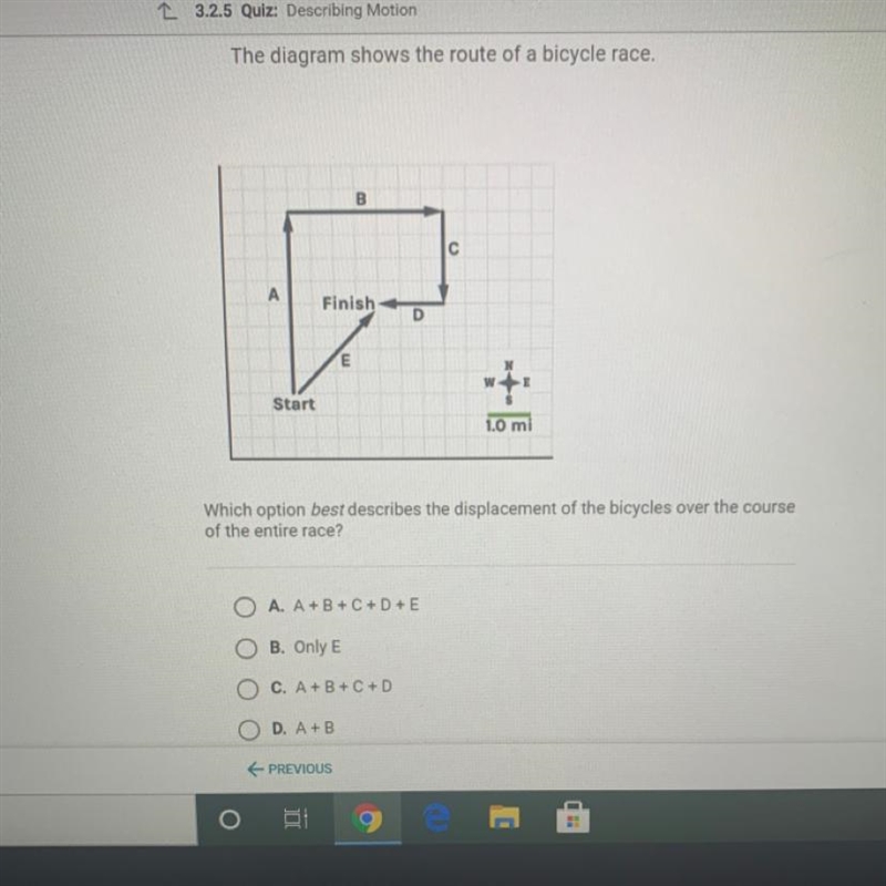 Which option best describes the displacement of the bicycles over the course of the-example-1