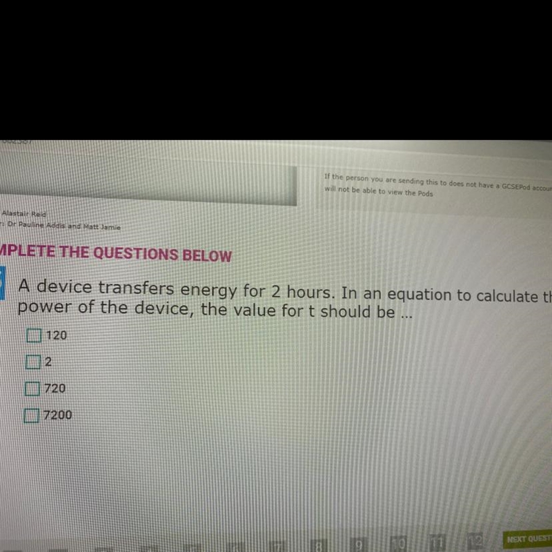 A device transfers energy for 2 hours. In an equation to calculate the power of the-example-1