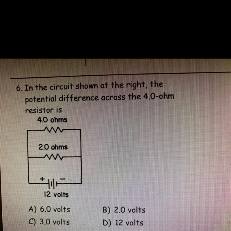 In a parallel circuit with a 4 ohm and a 2 ohm resistor and a 12 volt source, what-example-1