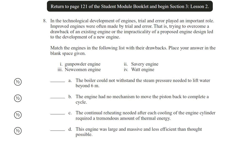 Match the engines in the following list with their drawbacks. Place your answer in-example-1