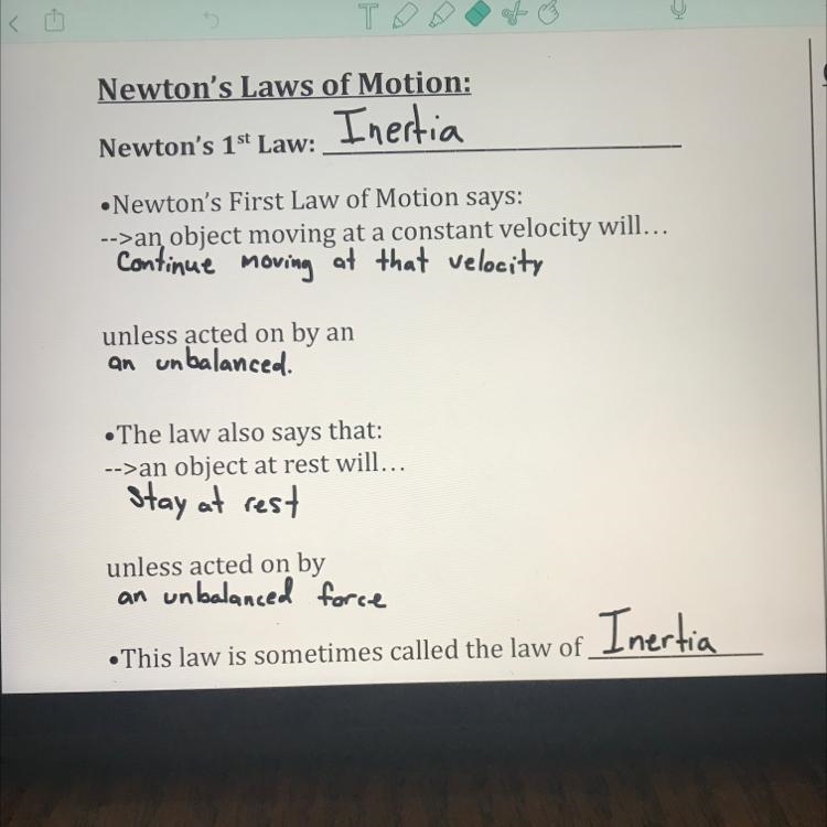 What are the forces that resist motion that make Newton's 1st Law hard to completely-example-1