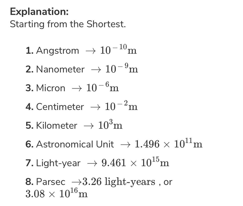 Put them in order to smallest to largest: centimeter, femtometer, kilometer, light-example-1