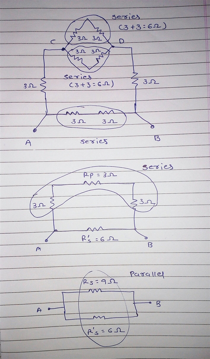 Equivalent resistance between A and B. A) 2.4 ohms B)18 ohms C) 6 ohms D) 36 ohms-example-1