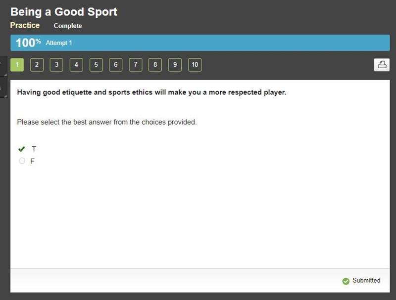 Having good etiquette and sports ethics will make you a more respected player.-example-1