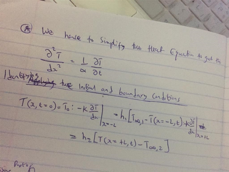 Consider a one dimensional plane wall with a thickness 2L. The surface at x = – L-example-2