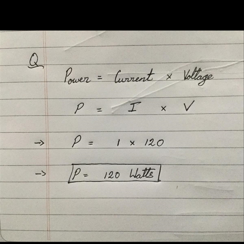 How much power flows through a circuit with 1 amp and 120 volts-example-1