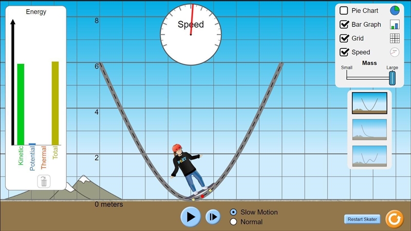 Now click on "Speed" and increase the mass of the skater to the maximum-example-4