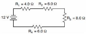 The circuit below represents four resistors connected to a 12-volt source. What is-example-1