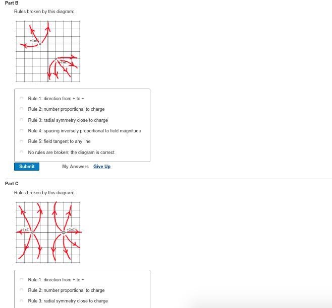 A drawing of electric field lines will immediately reveal (1) the relative magnitude-example-2