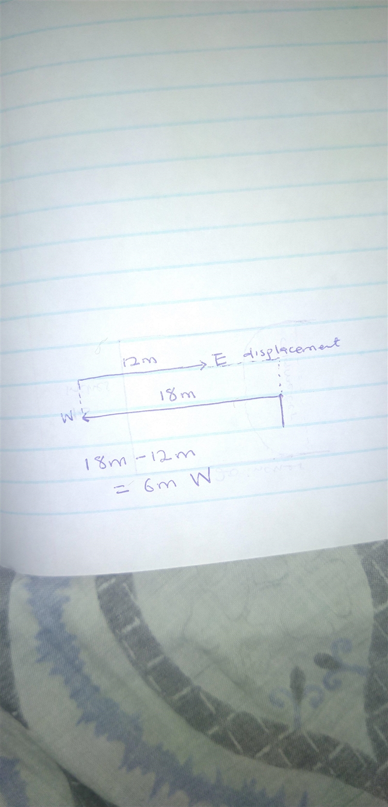 15. A locomotive moved 18.0 m [W] in a time of 6.00 s and stopped. After stopping-example-1