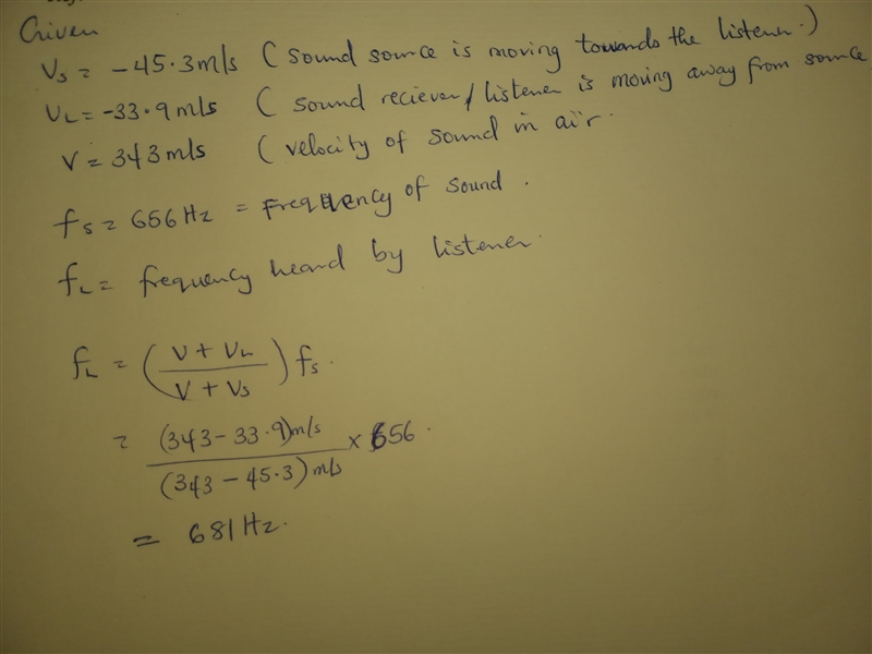 "An ambulance is traveling north at 45.3 m/s, approaching a car that is also-example-1