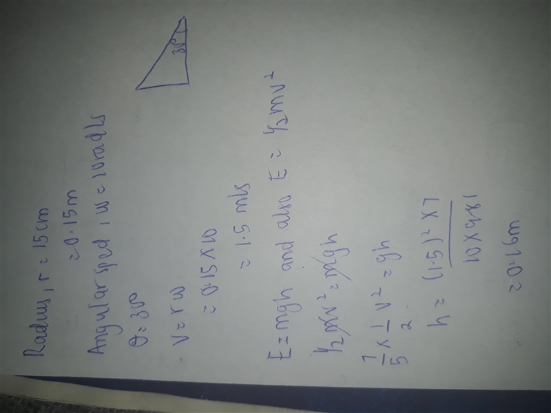 A sphere with a radius of 15 cm rolls on a level surface with a constant angular speed-example-1