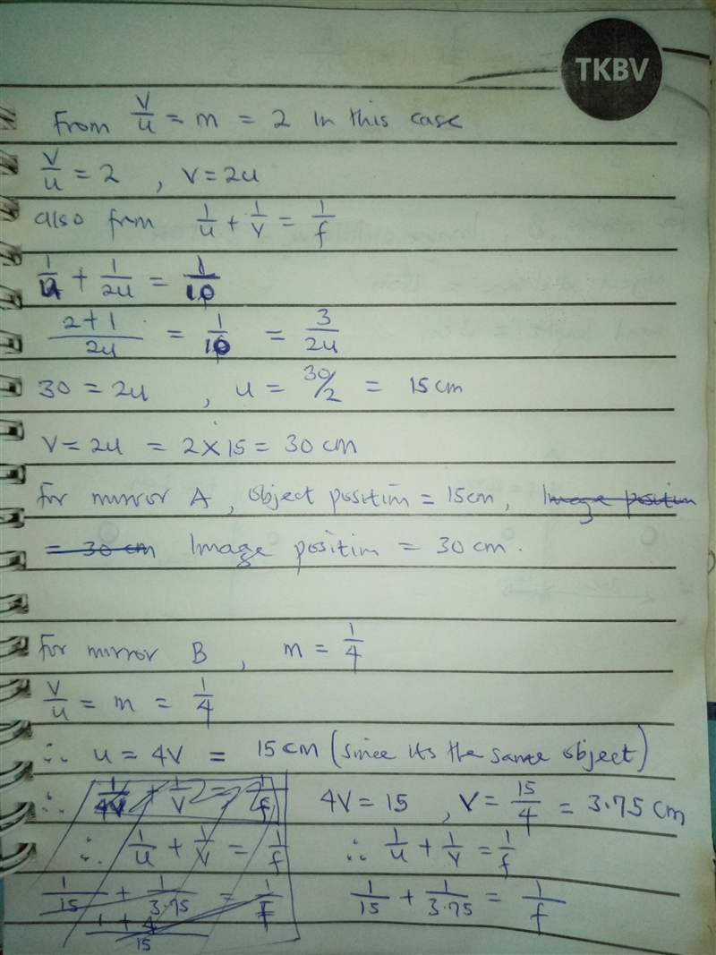 Two concave mirrors are kept in a straight line as shown in fig. Mirror A forms 2 times-example-2