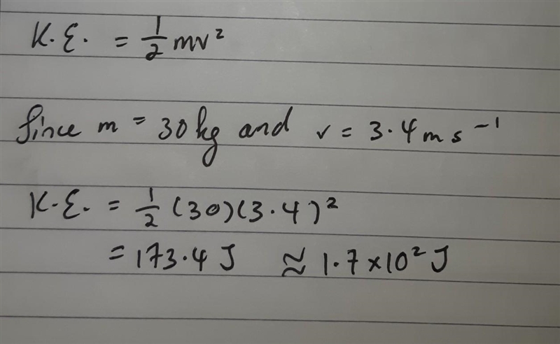 Julie is cycling at a speed of 3.4 meters/second. If the combined mass of the bicycle-example-1