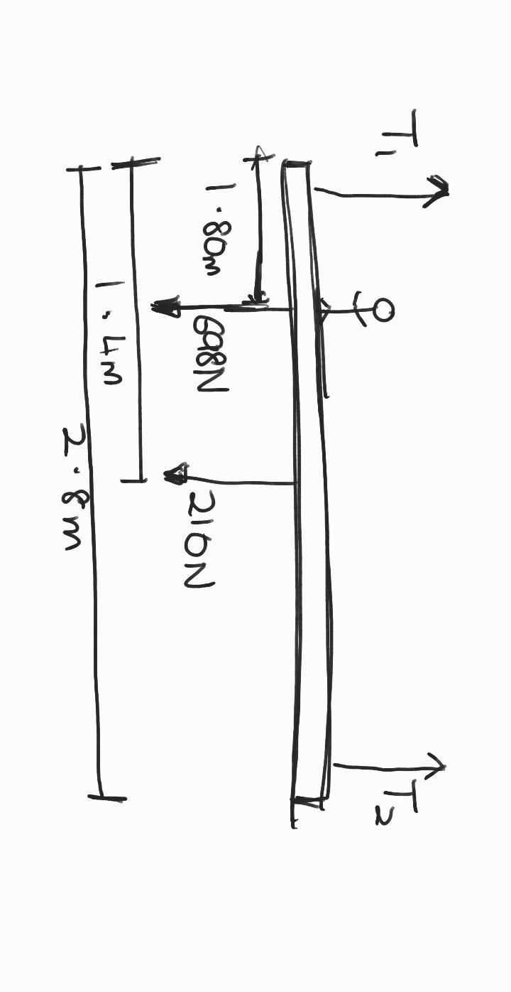 A window washer is standing on a scaffold supported by a vertical rope at each end-example-1