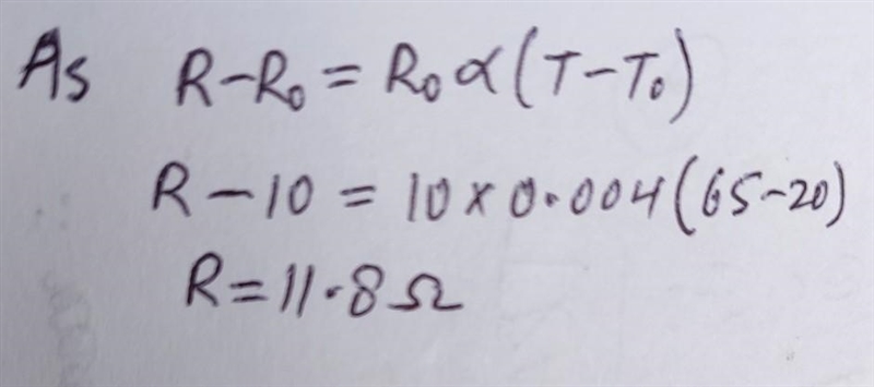 At 20°C, a length of copper wire has a resistance of 10.0 Ω What is its resistance-example-1