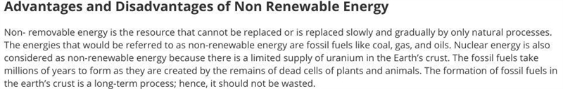 Pros and cons to nonrenewable energy​-example-1