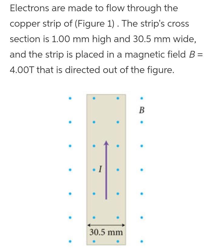 If the number of electrons per unit volume in the copper is 8.46 × 10²⁸ m⁻³ and the-example-1