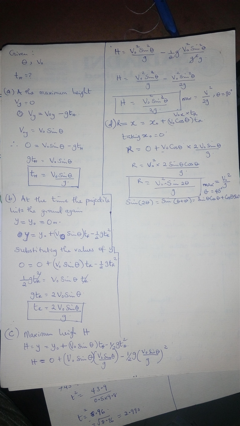 A projectile is fired from ground level at time t = 0, at an angle \theta with respect-example-1