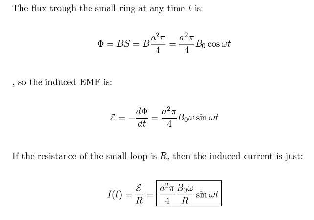 A long solenoid, of radius a, is driven by an alternating current, so that the field-example-1