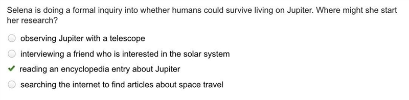 Selena is doing a formal inquiry into whether humans could survive living on Jupiter-example-1