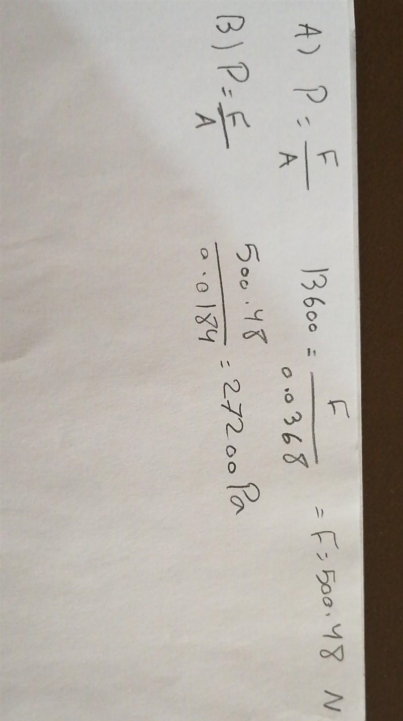 A girl standing upright exerts a pressure of 13,600N/m on the floor. Given that the-example-1