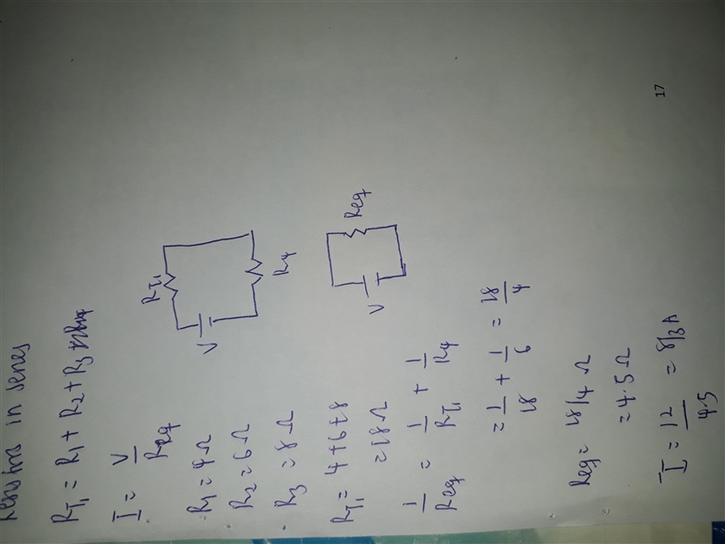 The circuit below represents four resistors connected to a 12-volt source. What is-example-2