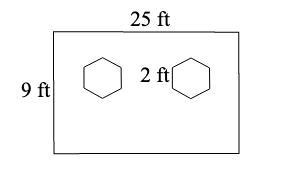 Deb is planning to paint a wall of her house that has two regular hexagonal windows-example-1