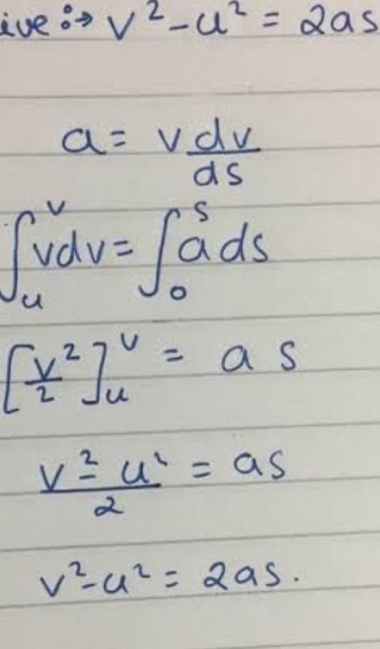 Prove velocity square = U square+2as​-example-1