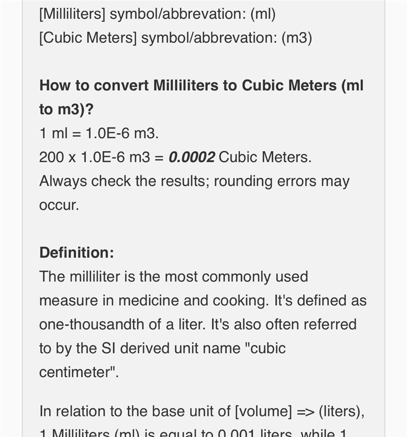 How to convert 200ml to m(3)?-example-1