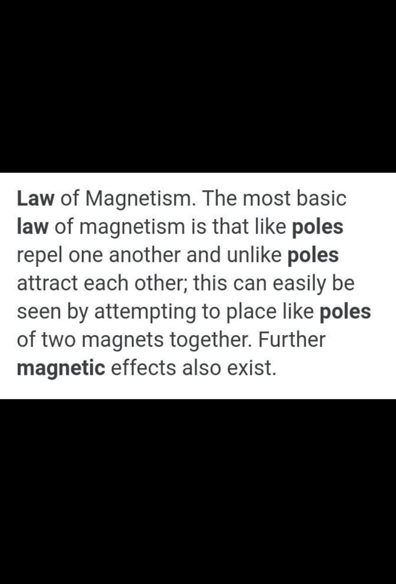 State the law of magnetic poles and describe an experiment to verify it​-example-1